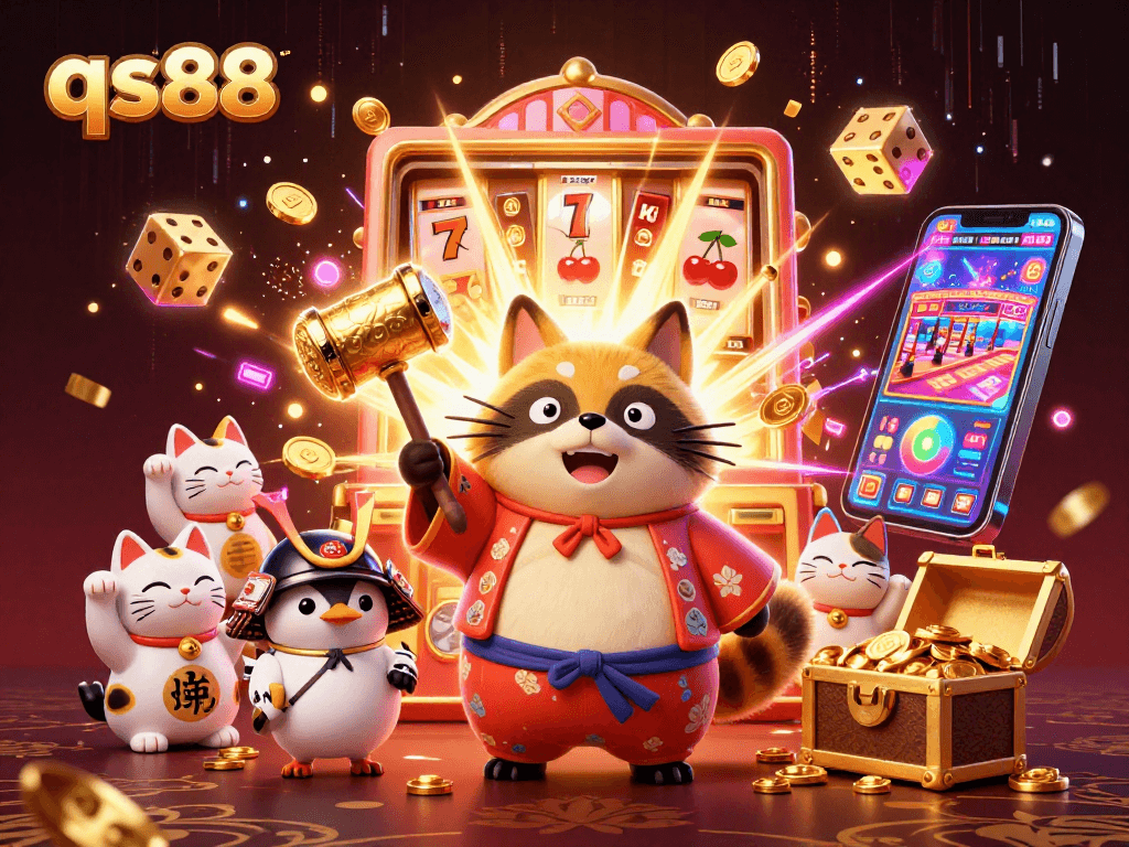 qs88 casino fun with cheerful tanuki and lucky symbols for vibrant gaming experience