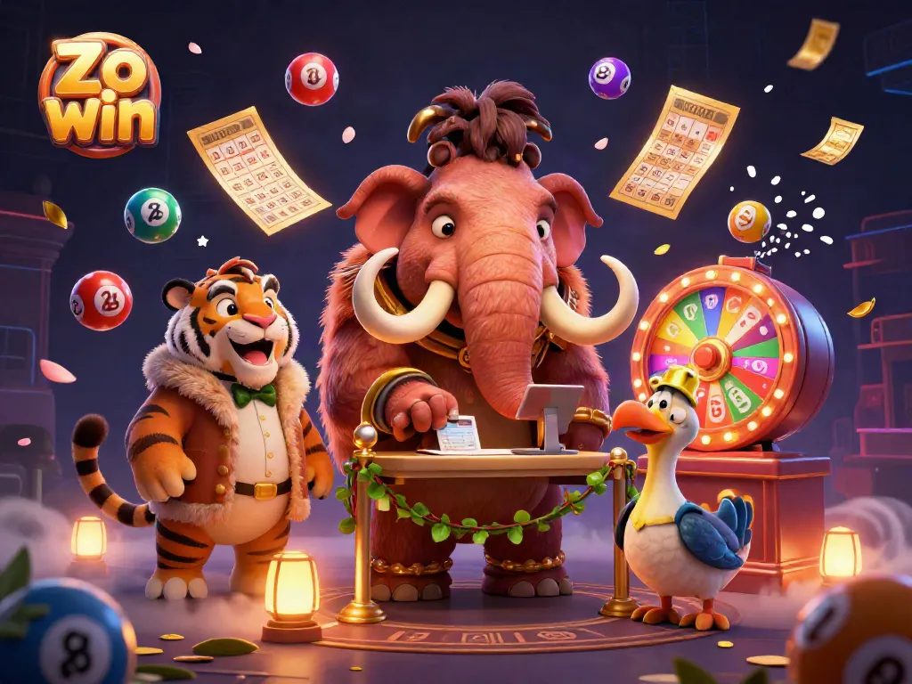 Experience engaging gameplay at Zo win with colorful lottery balls and vibrant casino atmosphere.