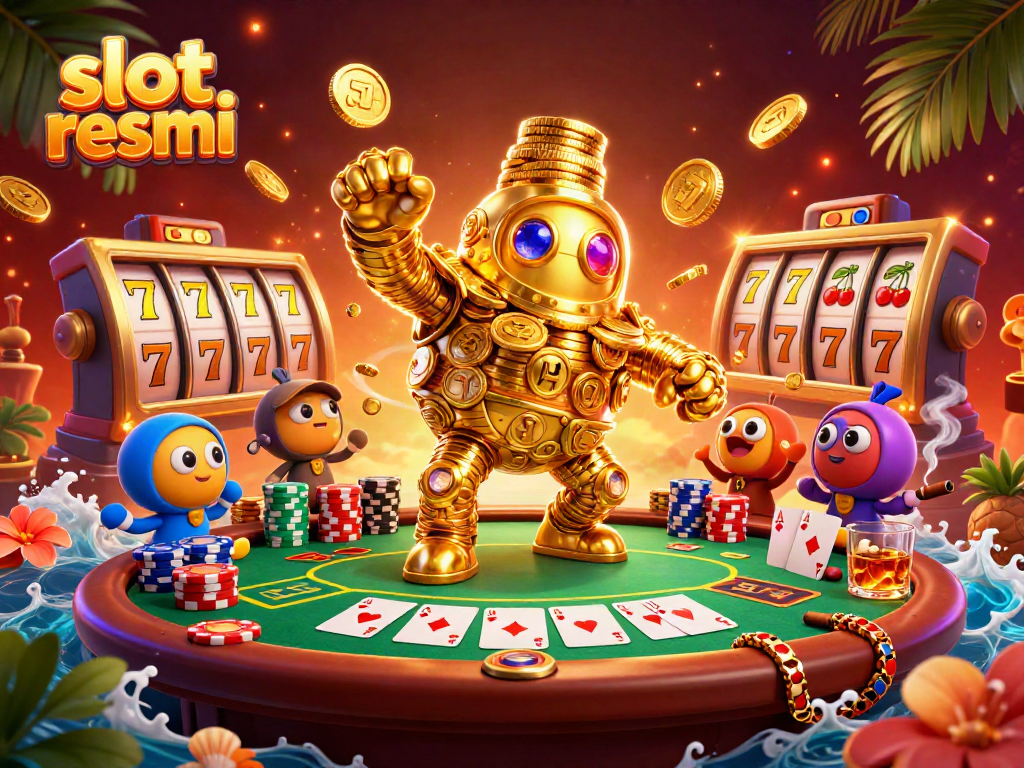 Experience thrilling spins of slot resmi with vibrant symbols and a golden golem centerpiece.