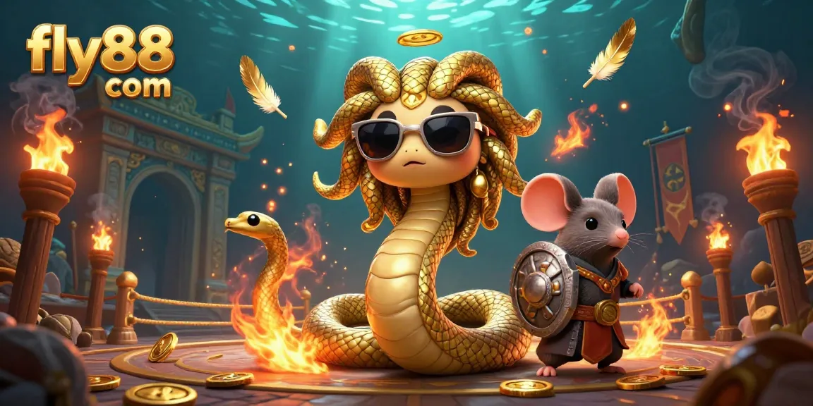 Experience thrilling games at fly88 com with a vibrant casino scene featuring dynamic characters and elements.