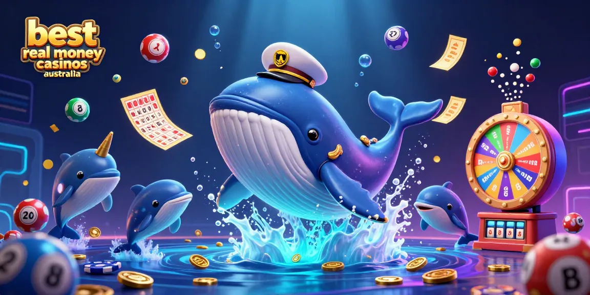 Engage with the best real money casinos Australia through this vibrant 3D casino-themed illustration underscoring excitement.