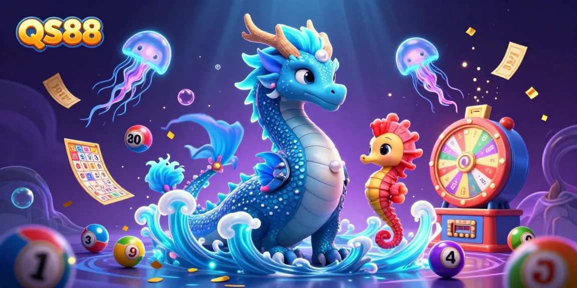 Engage with the vibrant QS88 experience through the dramatic interplay of casino elements amid a fantasy scene of playful characters.