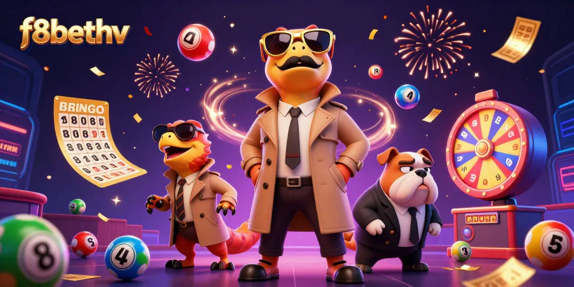 Engage with f8bethv in a lively casino scene with raptors in disguise and vibrant game elements.