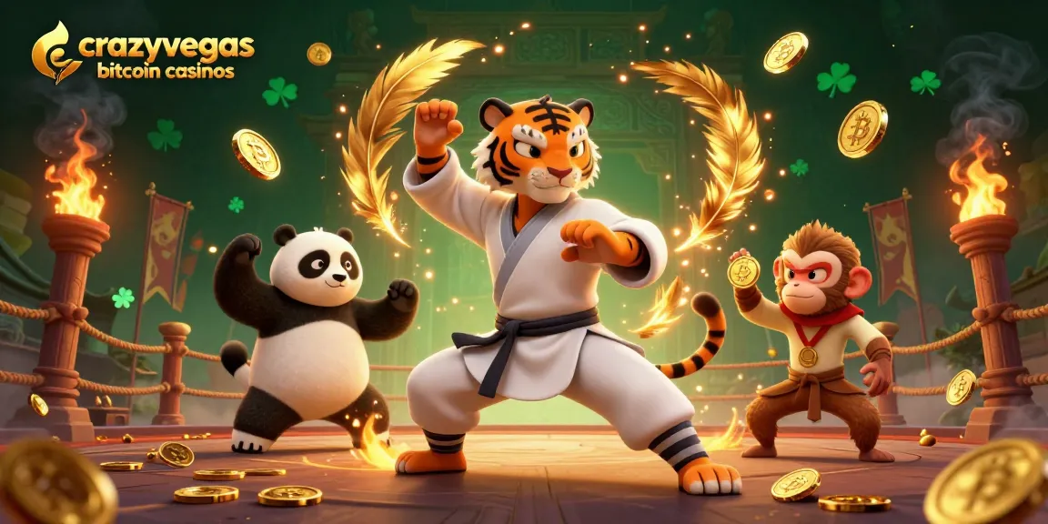 Experience exciting gameplay at crazyvegas bitcoin casinos with vibrant characters and golden elements.