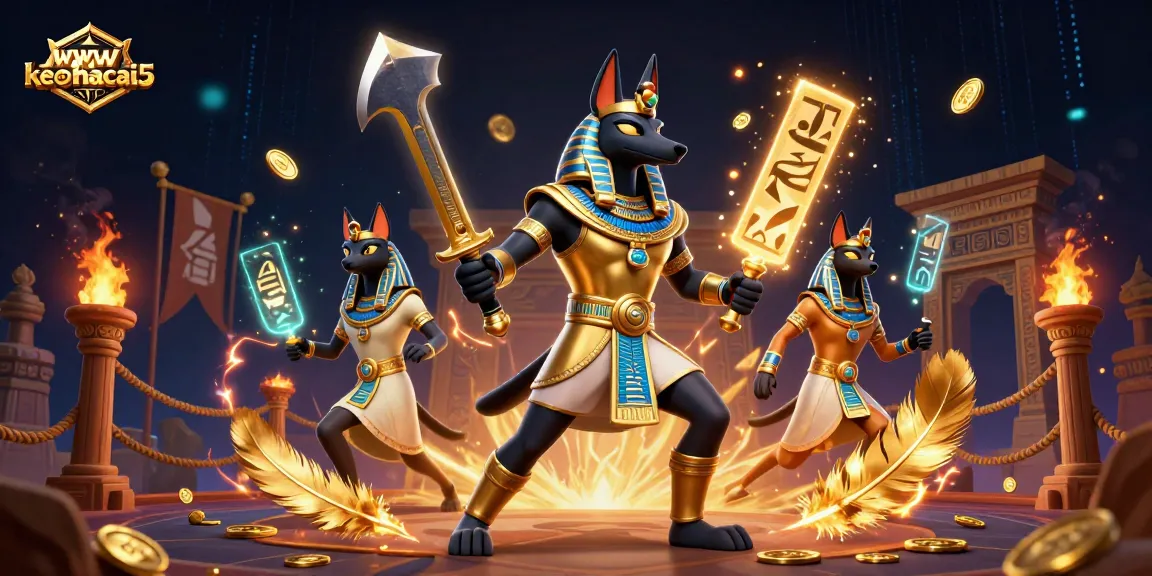 Win exciting rewards with wwwkeonhacai5 in a vibrant gaming arena featuring ancient Egyptian themes.