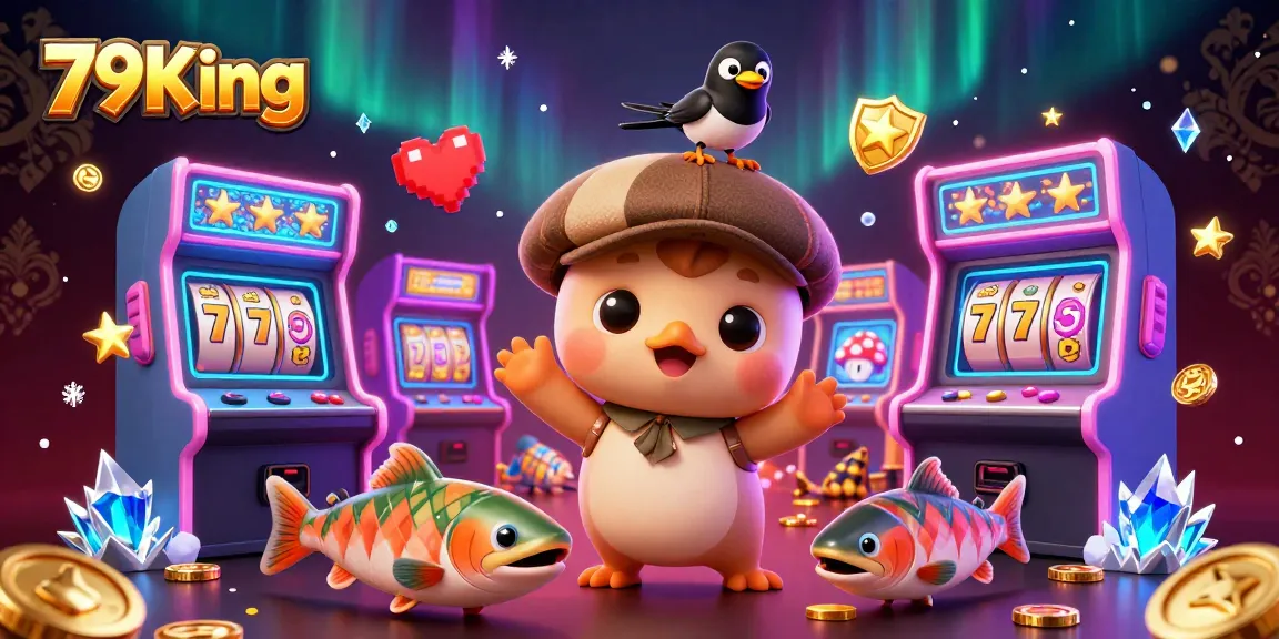 Play and win with 79King's exciting games, featuring vibrant characters and casino elements.