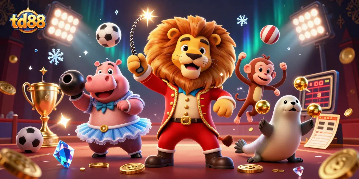 Experience thrilling gameplay at td88 with a vibrant 3D casino scene filled with action and excitement.