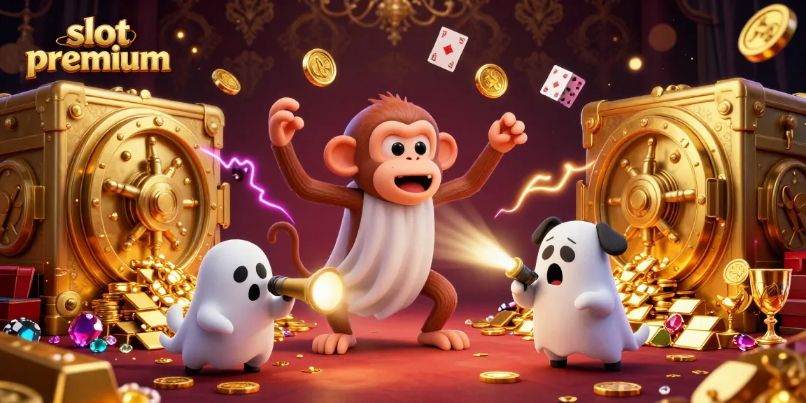 Engage in exhilarating slot premium games surrounded by gold and gems in this vibrant casino scene.