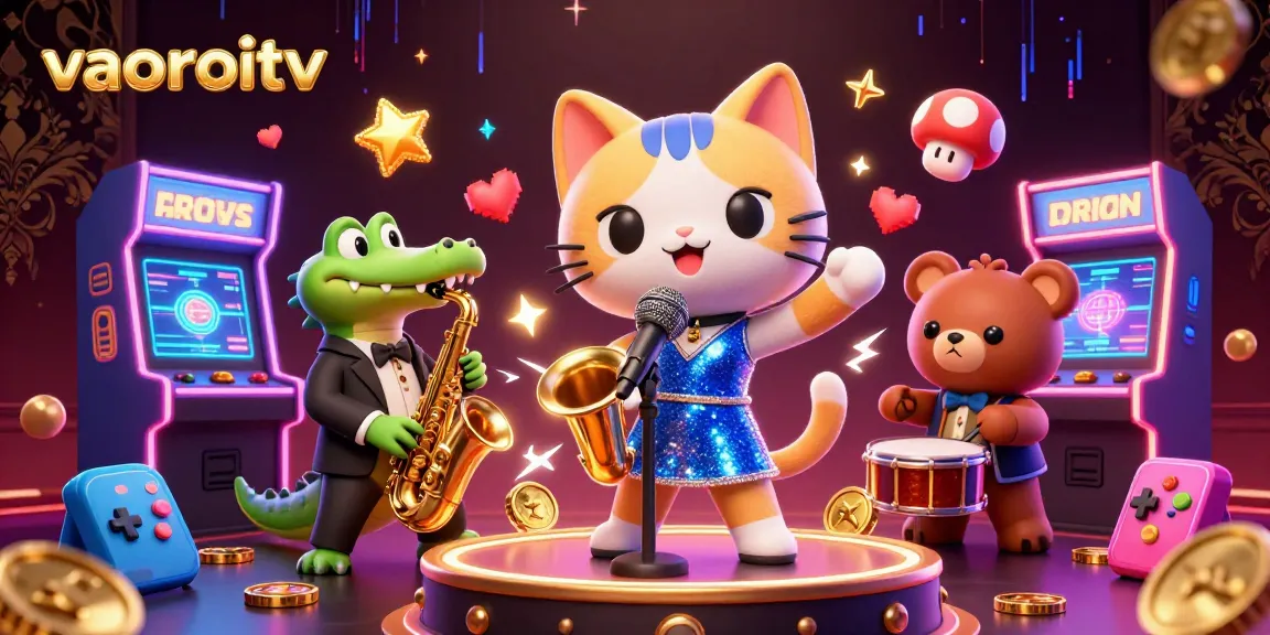 vaoroitv showcases a vibrant casino performance with cartoon characters in a dynamic 3D scene