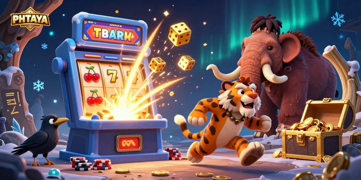 PHTAYA offers a thrilling gaming experience with a vibrant prehistoric casino scene filled with action and rewards.