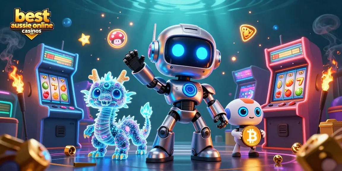 Experience the thrill at the best aussie online casinos with vibrant casino-themed 3D illustration art.