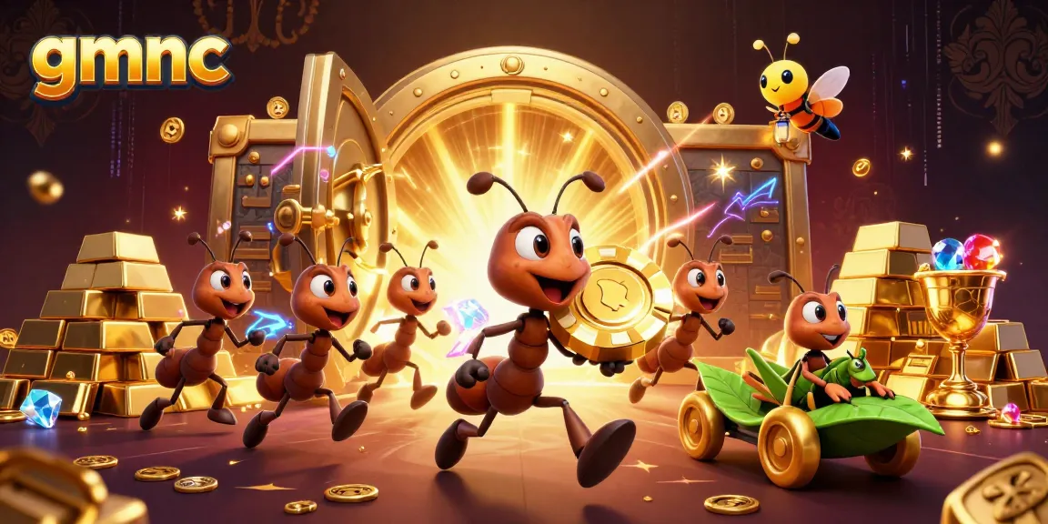 gmnc team of ants makes a daring heist with golden poker chips in a thrilling casino scene