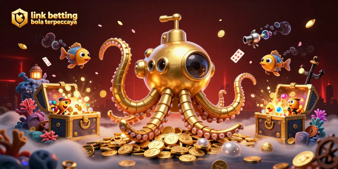 Experience thrilling gameplay with link betting bola terpercaya in a vibrant 3D casino-themed illustration.